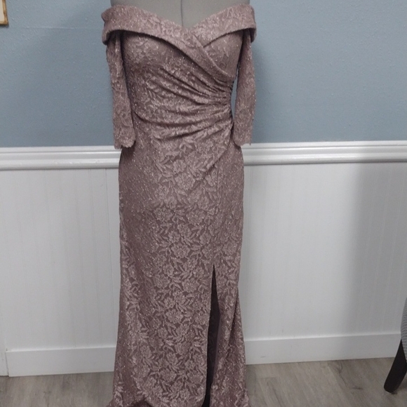 Oleg Cassini Dresses & Skirts - Oleg Cassini Dusty Rose Lace Three-quarter sleeve Dress Wedding Guest, Godmother